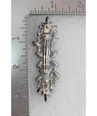 Faship Navy Blue Rhinestone Floral Hair Barrette Clip - Stunning Crystal Accessory - Buy Online on GoSupps.com