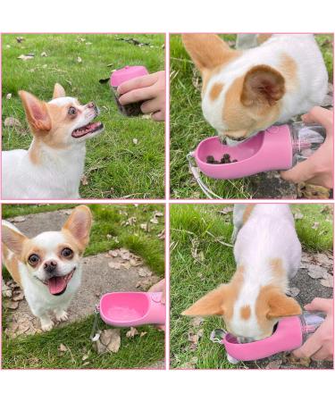 Nepfaivy 350ml Portable Dog Water Bottle & Feeder - Pink | Perfect for Hiking & Travel with Small Dogs - Buy Online on GoSupps.com