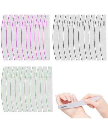 VZFIT Nail File - Nail Files for Natural Nails Perfect Buffer for Nails Set of 30 Different Densities
