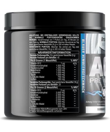 AC8 Pre Workout Booster - Blue Raspberry | Creatine Beta-Alanine Taurine & Caffeine | 360g Preworkout Powder for Energy & Performance - Buy Online on GoSupps.com