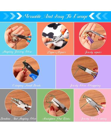 8 Pcs Jewelry Making Pliers Tool Kit for DIY | Needle Nose, Round Nose, Wire Cutters, Crimping Pliers, Bent Nose, End Nippers, Bail Making, Nylon Pliers - Multicolor - Buy Online on GoSupps.com