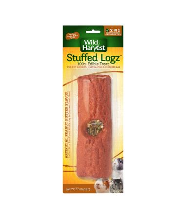 Wild Harvest Stuffed Logz, Edible Treat for Rabbits, Guinea Pigs and Chinchillas, Artificial Peanut Butter Flavor 1 Count (Pack of 1) - Buy Online on GoSupps.com