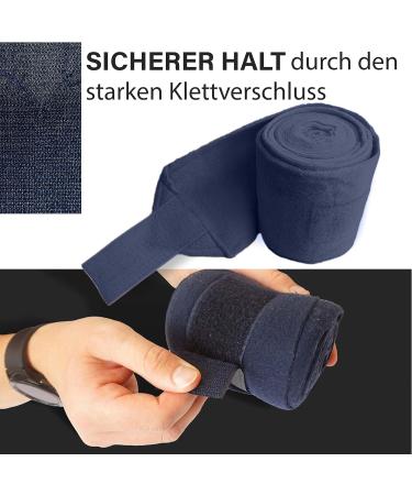 Fleece Bandages for Horses - Navy Blue 4-Piece Set with Velcro + Storage Bag | Ideal for Shetland Ponies - Buy Online on GoSupps.com