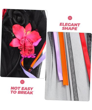 FOMIYES Halloween Headdress Halloween Party Headband Day of The Dead Flower Headband Halloween Veil Headband Halloween Rose Flower Crown Day of The Dead Flower Headpiece Hair Hoops Ribbon 100.00X21.00X5.00CM Multi - Buy Online on GoSupps.com