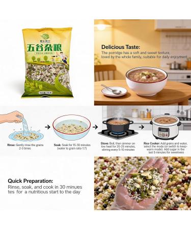 Congee De Lys De Haricot Mungo 500g Bouillie Nutritive De Grains Entiers For Petit D jeuner Cuisson Rapide Avec Cuisini re/cuiseur Riz Repas/collation Sains - Buy Online on GoSupps.com