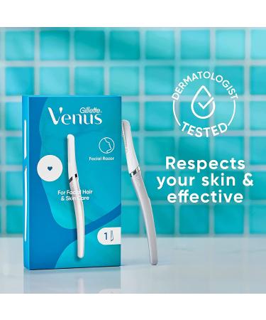 Gillette Venus Facial Razor: Exfoliating Dermaplaning Tool for Face + 2 Blade Refills | Women's Face Razors for Smooth Skin - Buy Online on GoSupps.com