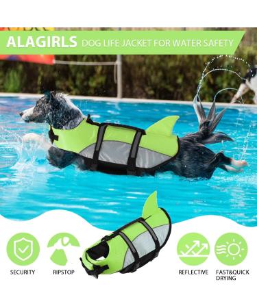 Alagirls Adjustable Dog Swimming Vest - Safety Floating Vest for Boating Kayaking & Swimming - XL (66-78cm Chest) - Green/Gray - Buy Online on GoSupps.com