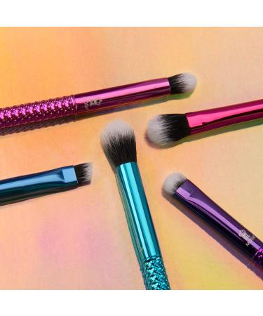 MODA Pro 5pc Deluxe Eye Makeup Brush Kit | Shader Crease Detail Smudger & Liner Brushes - Multi-Colored Metallic | International Shipping Available - Buy Online on GoSupps.com