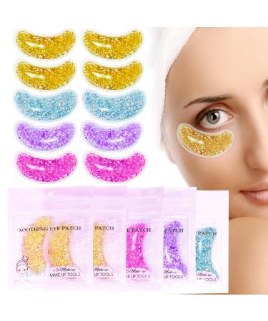 GELMAY Under Eye Patches for Puffy Eyes Reusable Ice Gel Eye Pads Cooling Eye Patch Hot Cold Therapy Eye Mask 10Pack