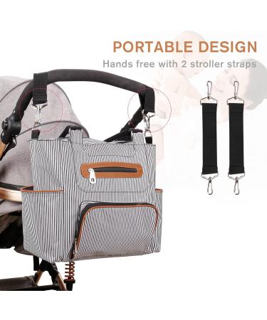 SONARIN 7pcs Nappy Changing Bag Set - Multifunction Mummy Tote Bag with Changing Mat and Stroller Straps - Black - Buy Online on GoSupps.com