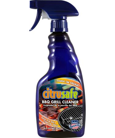 CitruSafe 16 Fl Oz BBQ Grill Cleaner - Cleans Burnt Food and Grease from Grill Grates - Great for Gas and Charcoal Grills
