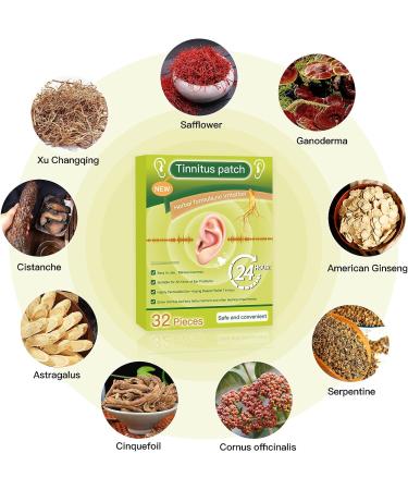Tinnitus Relief Herbal Patch for Ringing Ears and Hearing Loss - Ear Pain Relief and Improved Hearing (32 patches) - Buy Online on GoSupps.com