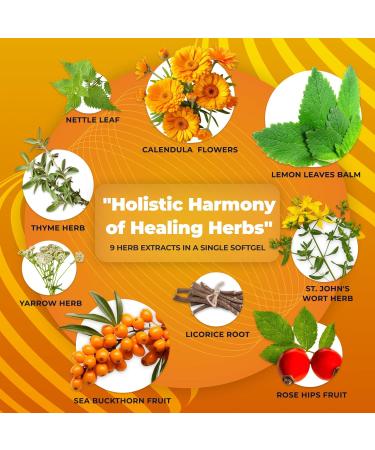 CORSA365 Gastroherb 9 Herb Extract - Airborne Immune Support Supplement - St Johns Wort Licorice Root Thyme Oil Immunity Supplement - Digestive Enzymes Immune System Booster - 90 Softgels - Buy Online on GoSupps.com