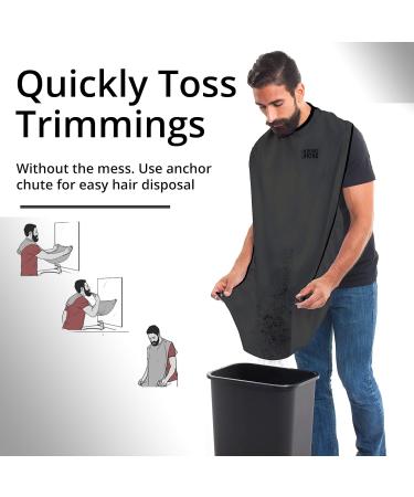 Men's Waterproof Beard Bib - Perfect Father's Day Gift for Shaving & Cutting | Suction Cup Catcher & Non-Adhesive Hair Extension Cloth - Buy Online on GoSupps.com
