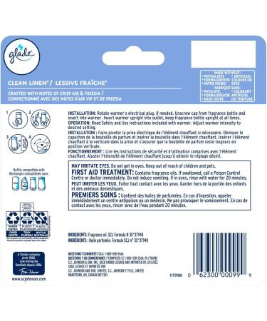 Glade PlugIns Air Freshener Refill Scented and Essential Oils for Bathroom and Home Fragrance Clean Linen 5 Count - Buy Online on GoSupps.com