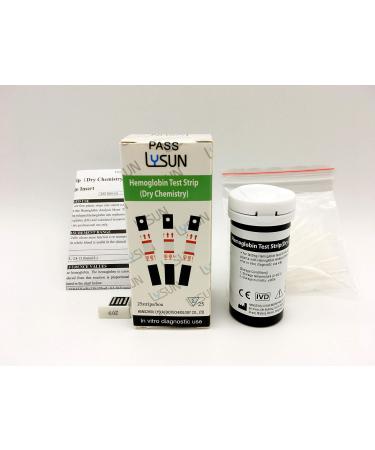 Lysun HBS-101 Hemoglobin Test Strips 25pcs with 25pcs Capillary Tubes