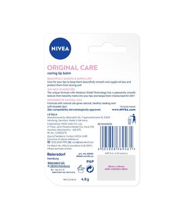 Nivea Lipcare Essential 4.8g - Hydrating Lip Balm for Soft Smooth Lips | International Shipping Available - Buy Online on GoSupps.com