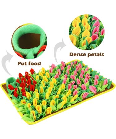 MHTTEC Dog Sniffing Mat Tulip Snuffle Mat for Dogs 60cm x 40cm Dog Nosework Feeding Mat Polar Fleece Interactive Dog Toys Enrichment Pet Foraging Mat for Smell Training and Slow Eating Flowering Shrubs 60cm*40cm - Buy Online on GoSupps.com