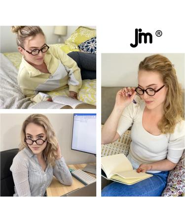 JM Set of 4 Round Reading Glasses - Spring Hinge Readers for Men & Women - 2 Pack Black & 2 Pack Tortoise - 2.5x Magnification - Buy Online on GoSupps.com
