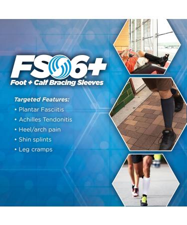 Orthosleeve FS6+ Foot & Calf Bracing Sleeve - 1 Pair, Large Black | Circulation Booster for Plantar Fasciitis, Heel Pain, Shin Splint Relief - Buy Online on GoSupps.com