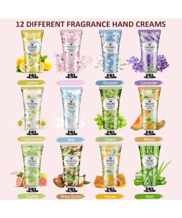 VESPRO 12 Pack Hand Cream Set - Travel Size Moisturizers for Dry Hands | Perfect Mother's Day Birthday & Baby Shower Gifts - Buy Online on GoSupps.com
