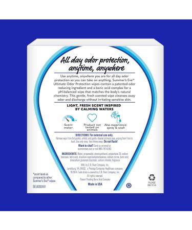 Summer's Eve Feminine Wipes with Boric Acid - Ultimate Odor Control pH Balanced 24 Count - On-the-Go Body Wipes for Women - Buy Online on GoSupps.com