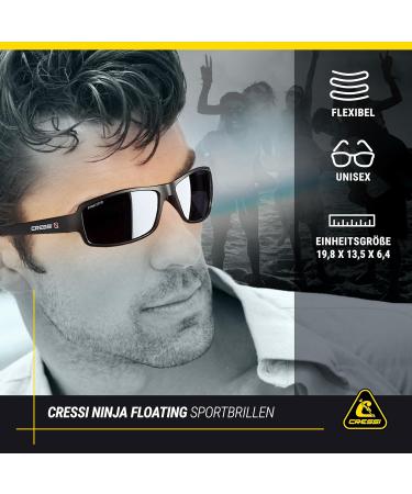 Cressi Ninja Polarized Sunglasses for Men & Women - UV Protection Anti-Reflective Water-Repellent Fishing Sports Glasses with Hard Shell Case - Floatable Design Dark Gray Lens - Buy Online on GoSupps.com