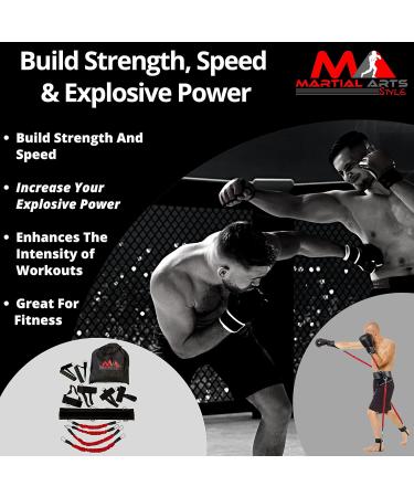 Boxing Resistance Bands - 150lbs for MMA & Martial Arts Training | Enhance Power Speed & Agility | Home Workout Fitness Equipment - Buy Online on GoSupps.com
