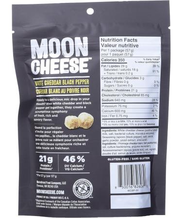 Moon Cheese White Chedda Black Peppa 100% Cheddar Cheese Low-Carb 10 Oz Keto-Friendly High Protein Snack Alternative to Protein Bars Cookies and Shakes 57 Grams cheddar 57 g (Pack of 1) - Buy Online on GoSupps.com