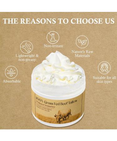 Beef Tallow for Skin Beef Tallow for Face Unscented Natural Face Moisturizer Whipped Tallow Balm Deeply Moisturizes and Soothes the Skin 1.7 OZ 1.7 Ounce (Pack of 1) - Buy Online on GoSupps.com