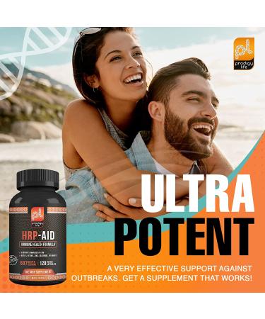 HRP-Aid Premium Immune Support Cold Sore Medicine - Lysine Complex with Vitamin C + Zinc - 120ct - Buy Online on GoSupps.com