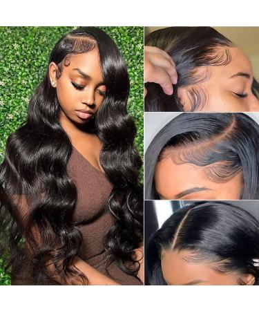 Queen Story 4x4 HD Lace Closure Wigs Human Hair Body Wave Lace Front Wigs Human Hair Pre Plucked with Baby Hair Glueless Human Hair Wigs for Black Women Natural Color 150% Density (26inch) 26 Inch Natural Color
