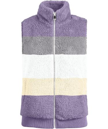 Yihaojia Women's Polar Fleece Zip Vest Outerwear with Pockets Warm Sleeveless Coat Vest for Fall & Winter Purple#79 X-Large - Buy Online on GoSupps.com