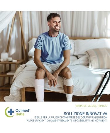 Quimed Italia Disposable Washcloths - pH Neutral Soap & Sterile Washing Gloves - 60 Pack for Adults - Buy Online on GoSupps.com