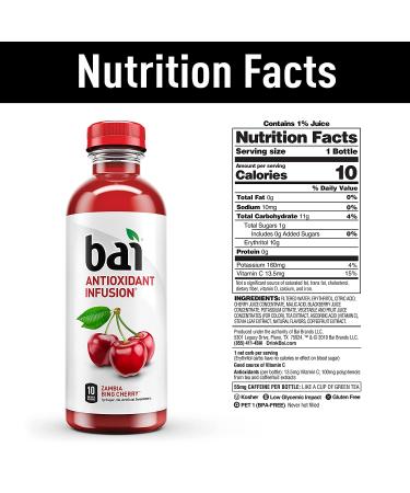 Bai Flavored Water Safari Variety Pack - 12 Count, 18 Fl Oz Bottles - Antioxidant Infused Drinks - Brasilia Blueberry, Costa Rica Clementine, Malawi Mango, Zambia Bing Cherry - Buy Online on GoSupps.com