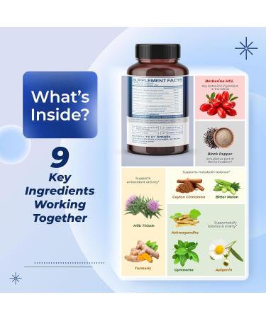 Premium Berberine Supplement with Ceylon Cinnamon Bitter Melon Milk Thistle - 150 Day Supply (150 Count (Pack of 1)) - Buy Online on GoSupps.com