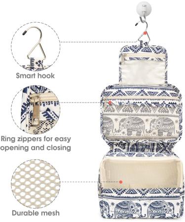 Waterproof Travel Toiletry Bag Organizer for Women - Elephant Design - Buy Online on GoSupps.com