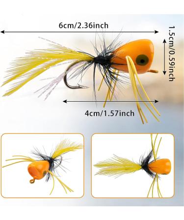 12pcs Colorful Fly Fishing Poppers for Bass, Trout, Salmon - Freshwater Topwater Lures with Hooks - White Assortment - Buy Online on GoSupps.com