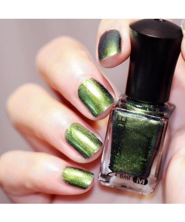 Chameleon Nail Polish Green Color Shifting Galaxy Glossy Holographic Gel Nail Polish Glitter Fast Dry Polish High Shine Finish Glossy Halo Manicure Set for Home Salon - Buy Online on GoSupps.com