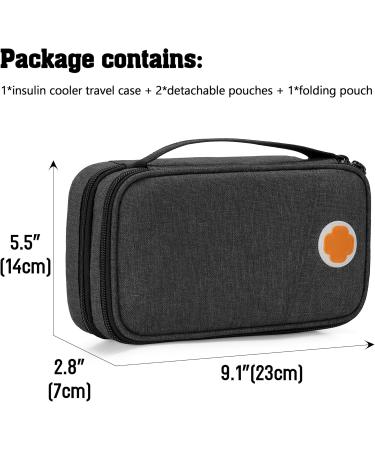 Curmio Double Layer Insulin Travel Bag - Cooling Bag for Diabetics | Isolated Insulin & Accessories Carrier (Black) - Buy Online on GoSupps.com