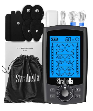 24 Modes Tens Muscle Stimulator for Back Pain Relief Muscle Stimulator for Pain Relief Therapy Electronic Pulse Massager Muscle Massager with 4 Pairs Pads Nerve Pain Relief