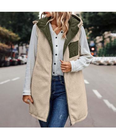 oelaio Women's Long Jackets Winter Warm Sherpa Fleece Coats Zip Up Hooded Overcoat Fuzzy Lined Outerwear Pocket Jacket Army Green Medium - Buy Online on GoSupps.com