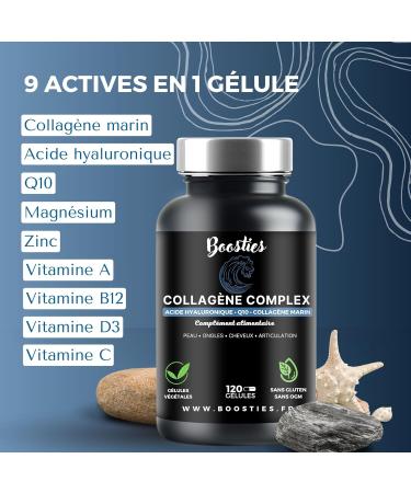 Collagen Complex | 120 Capsules | Marine Collagen Peptide Type 1 | Enriched with Hyaluronic Acid Q10 Magnesium and Vitamins | Anti-Aging Beauty & Joints | Proven Effectiveness - Buy Online on GoSupps.com