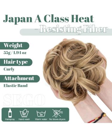 Buy Sego Hair Part with Rubber Band | Large Dutt Hair Tie for Women | Ponytail & Braid Extensions in Light Brown & Ashblond - International Shipping Available - Buy Online on GoSupps.com