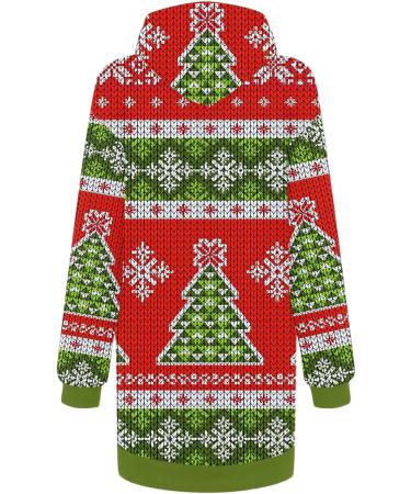Yihaojia Christmas Sweatshirt for Women Mini Hoodies Dress Cute Snowman Print Loose Xmas Christmas Dress with Pocket Thin Green#212 XX-Large - Buy Online on GoSupps.com
