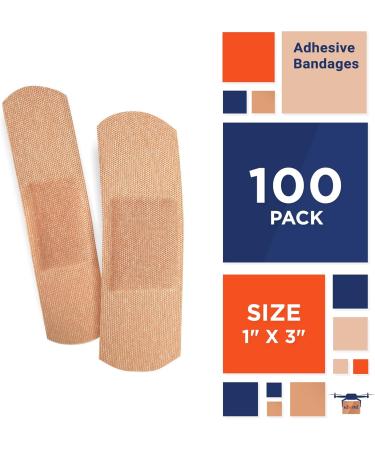 EZGOODZ Adhesive Bandages - Pack of 100 Sterile Fabric Wound Protection Individually Wrapped & Easy to Apply - Buy Online on GoSupps.com