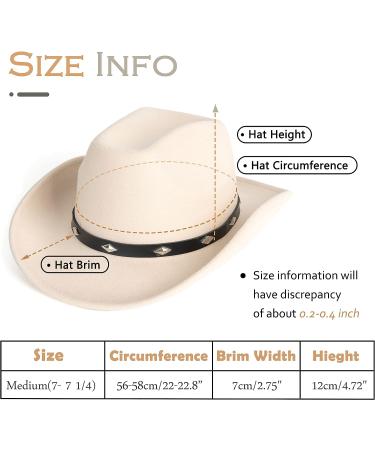 Lisianthus Wide Brim Cowboy Hat - Diamond Shaped Beige Medium - Unisex Western Outdoor Felt Hat - Buy Online on GoSupps.com