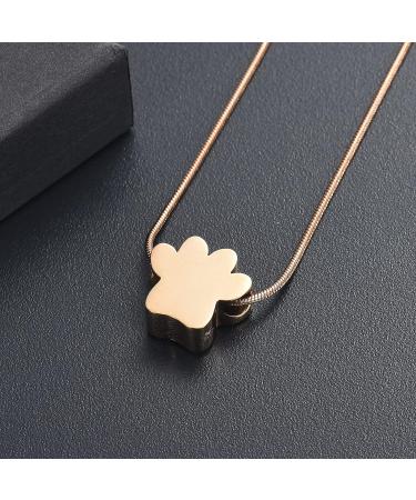 Paw Print Crystal Urn Necklace for Pet Ashes - Memorial Keepsake Jewelry for Pet Lovers - Buy Online on GoSupps.com