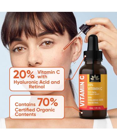 Natural Paradise 20% Vitamin C Face Serum - Aloe Vera Facial Serum With Hyaluronic Acid Aloe Vera & Green Tea Facial Serum for Dark Spots Vitamin C Serum For Face Skin Clearing - Made In Canada - 60 mL - Buy Online on GoSupps.com
