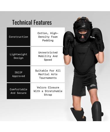Kids Boxing Chest Guard for Age 4-8 | Kickboxing, Muay Thai, Krav Maga | MMA Sparring Shield | Black - Buy Online on GoSupps.com